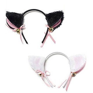 Bfa_Cartoon Cat Fox Ears Headband with Bell Bow for Anime Cosplay Party Costume (1)
