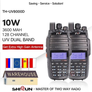 2PCS TYT TH-UV8000D Walkie Talkie 10 KM Dual Band VHF UHF 10W Radio 10 km 3600mAh Cross-band Repeate