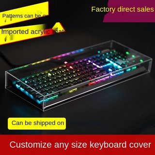 @MG3CYLUP.PH Mechanical keyboard dust cover desktop transparent acrylic mouse protective cover 87/104 key engraving pattern keyboard cover