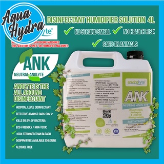 Envirolyte ANK Neutral Anolyte 500ppm Multipurpose Solution Disinfecting Sanitizer 4 LITERS