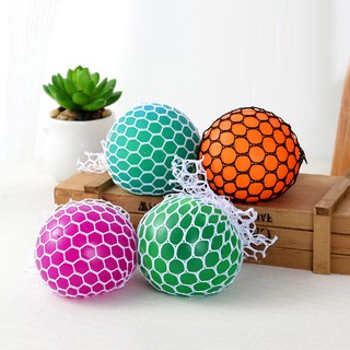 【MSH】1Pcs Mesh Squish Ball / Squeeze Ball Release Stress Funny Anti-Stress Squishy Grape Relief Ball (6)