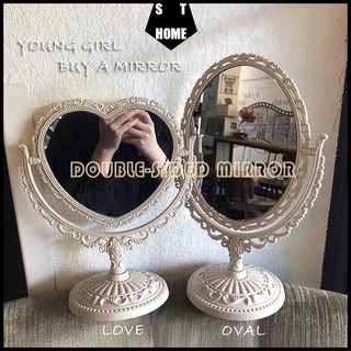 Nordic mirror minimalist make up mirror Double-sided mirror desktop bedroom beauty vanity Photo tools