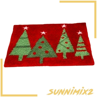 [SUNNIMIX2] Latch Hook Rug Kits Carpet Cushion Embroidery Kit DIY Xmas Home Ornaments