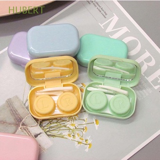 HUBERT High Quality Contact Lens Case Cute Lenses Box Contact Lens Container Sealed|Color Candy Color With Mirror Rectangle Smooth Storage Eye Care/Multicolor