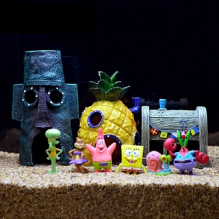 Aquarium Spongebob House Decoration Pineapple Squidward House Rock Cave Fish Shrime Hiding Ornament