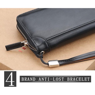 ☄Clutches◊◇Baellerry Men PU Leather Functional Long Wallet Vintage Purse Male Money Pocket Pochette
