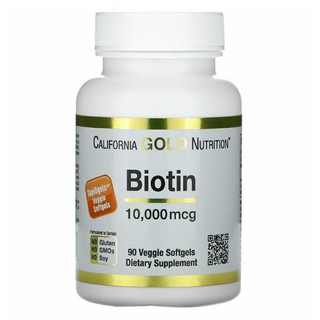California Gold Nutrition Biotin, 10,000 mcg, 90 Veggie Softgels