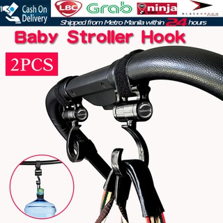【Fast Delivery】2Pcs Baby Stroller Hooks Rotate 360 Degree Hanger Cart Hook Accessories Big Capacity