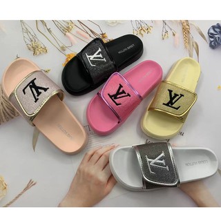LV Louis Vuitton Women Non-slip Slipper Velcro