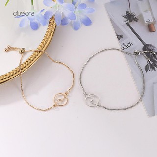 【Bluelans】Adjustable Women Fashion Hollow Wave Charm Box Chain Bracelet Party Jewelry Gift (4)