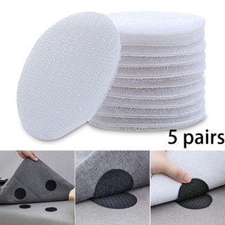 5Pairs Seamless Double-sided Fixed Adhesive Velcro Sofa Bed Carpet Tablecloth Anti-skid Holder