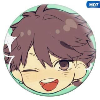 Anime Haikyuu!! Button Brooch Badge Cartoon Round Brooch Pins (8)