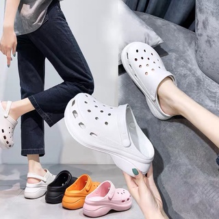 crocs new slippers, hole shoes, thick-soled increased slippers, women's outer wear sandals (2)