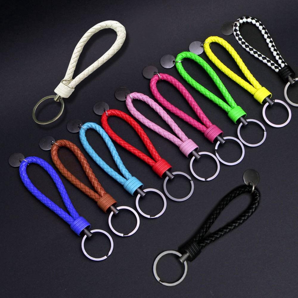 Car Keychain Key Chain Key Ring Fob Leather Rope Strap Weave