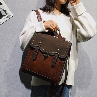 Vintage Pu Leather Women Backpack Preppy Style Backpacks Fashion School Bag College Girl Backpack Sh