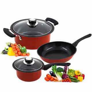3pcs Cookware Frying Pot and Pan Set
