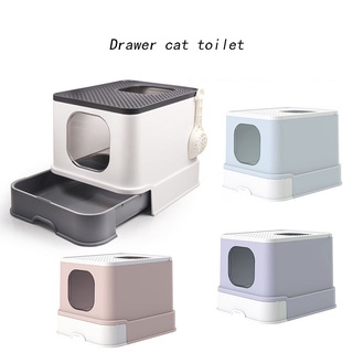 Cat Litter Box With Scoop Kitten Litter Box Cat Toilet Deodorization leakage prevention Litter Box (3)