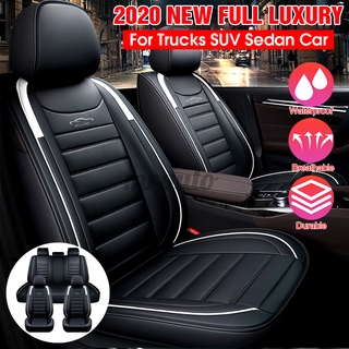 5 Seats Universal Car Seat Covers Deluxe PU Leather Seat Cushion Full Set Cover