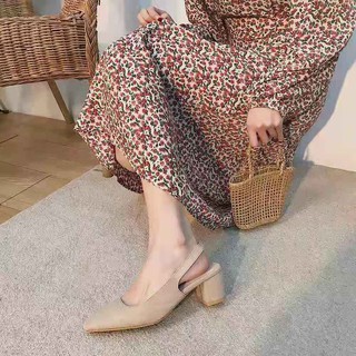 Korean Women Sandals Pointed toe 2inch High heel