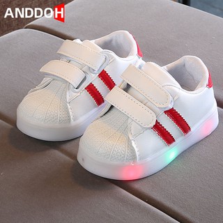 Size 21-30 Baby Glowing Shoes For Boys Girls Children Luminous Shoes With LED Lights For Boys Non-sl