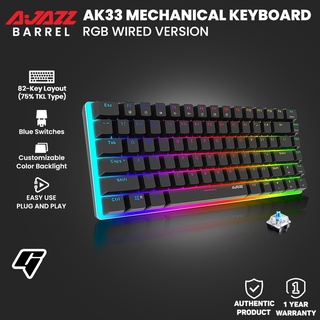 AJAZZ AK33 RGB Gaming Mechanical Keyboard Bluetooth and Wired Connection w/ Black and Blue Switches