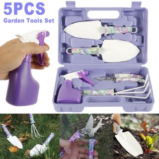 Color Printed Garden Tools Set 5 Pieces / Set of Environmentally Friendly Plastic Material Lightweight and Easy To Carry Durable Tool Set with Non-slip Handle Garden Tools
