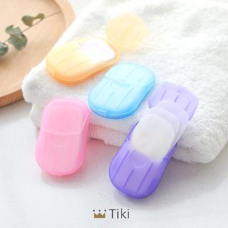 20 Pcs/Box Travel Disposable Soap Boxed Portable Hand Washing Tablets Mini White Soap Paper | Tiki