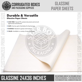 Starbox Baking Paper Parchment Paper Glassine Wax Paper 24x36 Inches - Set of 10 Sheets