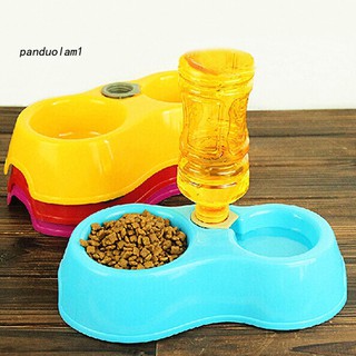 2 in1 Bowl Drinking Feeding Bowls Pet Dog Cat Automatic Food Supply Bowl