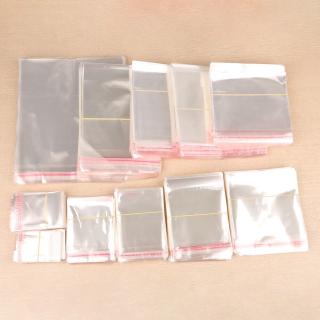 200PCS Transparent Self Adhesive Resealable Clear Cellophane Poly Bags OPP Seal Gift Packaging Bag Jewelry Pouch Storage Bags