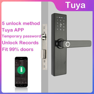 Fingerprint Lock with TUYA Smart Card Digital Code Electronic Door Lock Home Security Mortise Lock X1