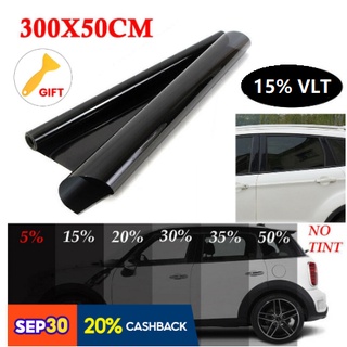 50cm*3m 15% VLT Black Pro Car Home Glass Window Tint Tinting Film Roll
