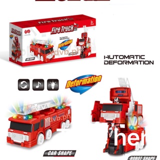 Fire Truck Robot Transformer with Lights and Sounds Fire Engine Transformers Toy Toys