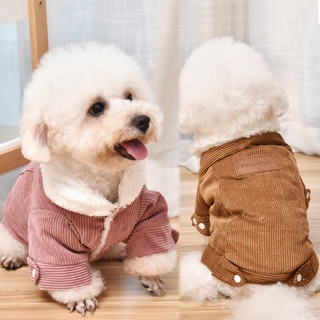 Pet clothes autumn and winter dog cat clothes corduroy warm cotton clothes small puppy pet clothes