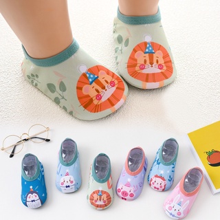 Baby Kids Boys Girls Cartoon The Floor Socks Barefoot Aqua Socks Non-Slip Shoes Rubber Sole Cartoon Indoor Socks Infant Shoes