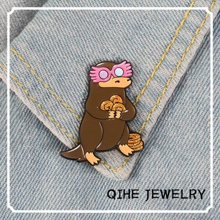 Cartoon Niffler Enamel Pin Cute Animal Character Brooch Shirt Bag Cap Jacket Pin Badge