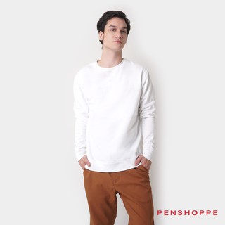 Penshoppe Men's Dress Code Basic Relaxed Pullover Sweater (White) (1)