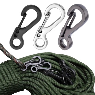 Aluminium Alloy Hang Buckle Quickdraw Keychain Mini Paracord Carabiner Camping EDC Survival Climbing SF Spring Backpack Clasps Paracord Tactical Clip Hooks Keychain 1Pcs (3)