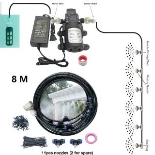 E-18thh 12V Water Spray Electric Diaphragm Pump Kit Portable Misting Automatic Water Pump 8M Misting Cooling System For Greenhouse