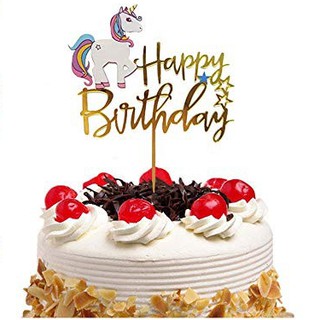 Agar.shop Unicorn Acrylic Mirror Cake Topper Birthday Party Decor
