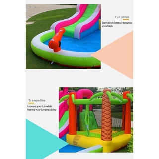 《Ready stock》Flamingo inflatable castle inflatable slide trampoline Castle (4)