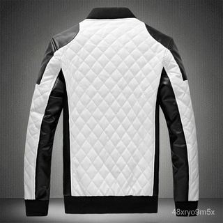 2021 High Street Patchwork Men Leather Jackets Casual Motorcycle Bike Outwear Men Plus Velvet Thick1 (8)