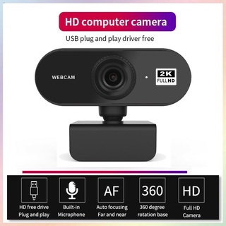 Manila ♂✥2K Full HD Webcam Computer Pc Web Camera with Microphone Cameras for Online Learning Gaming