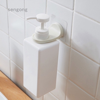 Sengong Wall-mounted shower gel and hand soap storage rack Bathroom Shampoo Shower Gel Bottle Holder Wall Mounted Stand Suction Cup Hanging Super Sucker Hook Shelves Hanger