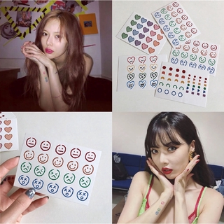 【insfree】South Korea Ins Girl Hyuna The Same Tattoo Stickers Smiley Wrist Color Korean Style Simple And Cute Waterproof Tattoo Stickers