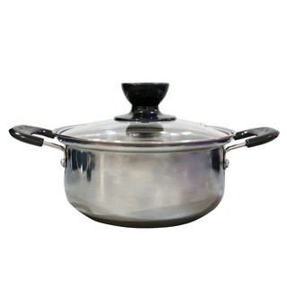 Home elements stainless steel casserole With Glass Lid