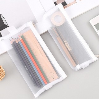Transparent Mesh Pencil Case Make-up cosmetic pouch