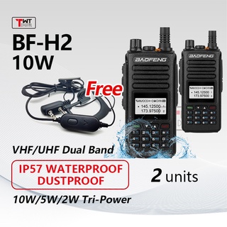 Baofeng Radio BF-H2 Walkie Talkie Set of 2 10W IP57 Waterproof Dual Band Two Way Radio Long Distance