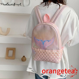 ORT-Girls Casual Bling Mermaid Backpack, Teenage Shiny Multipurpose Printed School Bag (4)