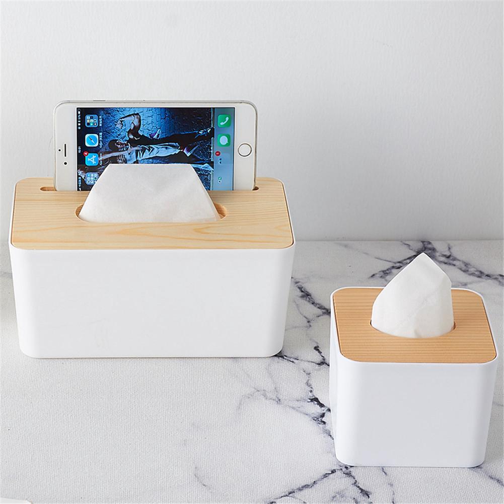COD Removable Wood Cover Plastic Tissue Box Holder Storage (4)